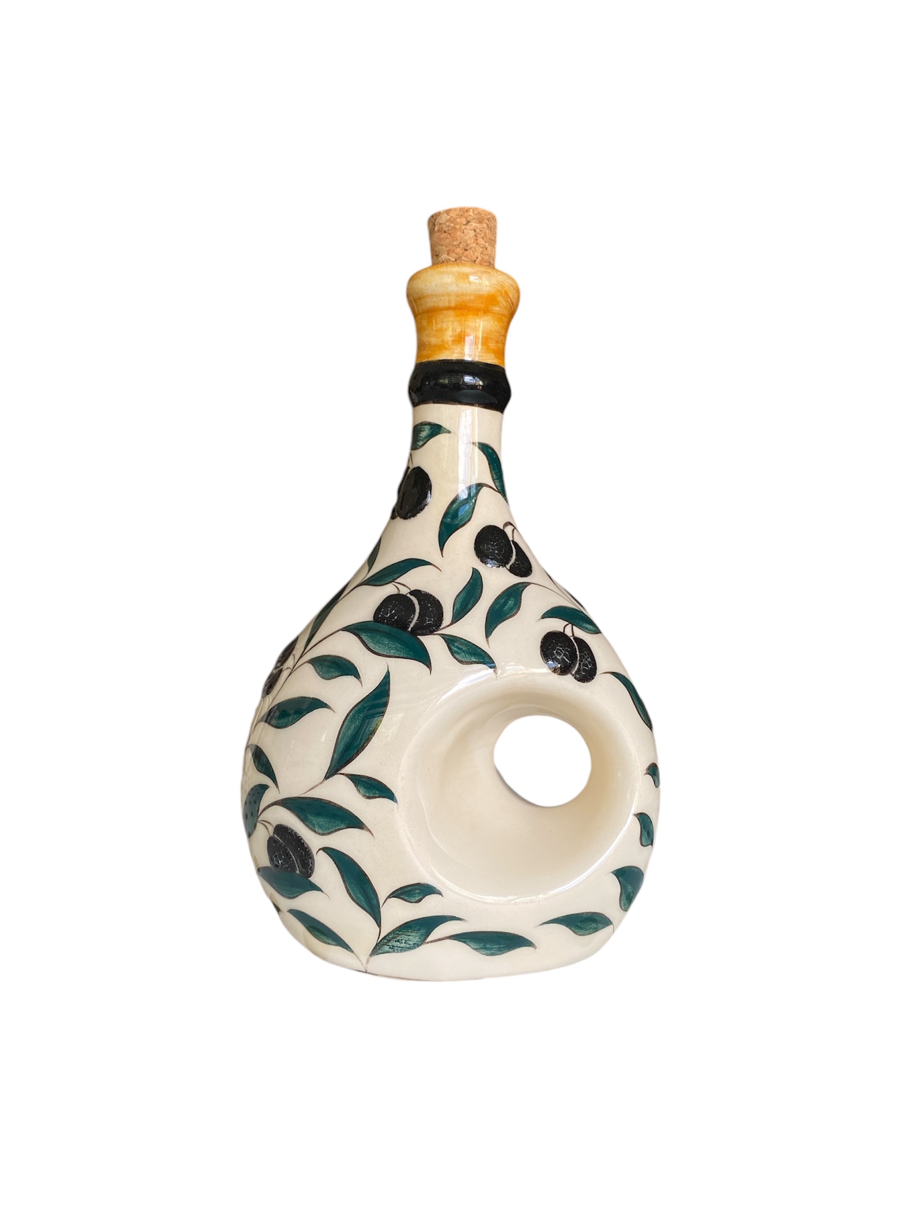 Seramik Çini Desenli Zeytinyağı Şişesi