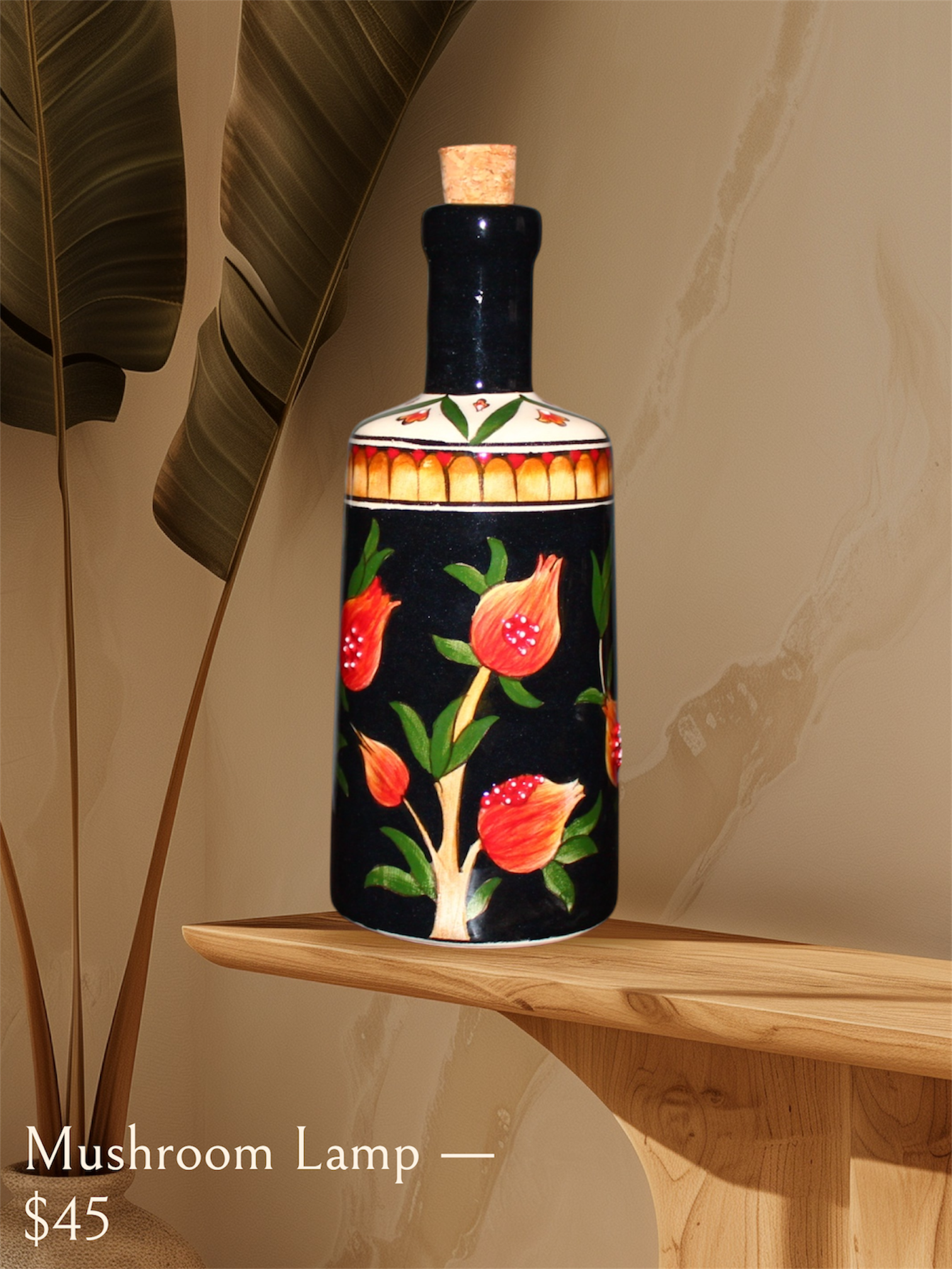 Seramik Çini Desenli Zeytinyağı Şişesi - Görsel 4