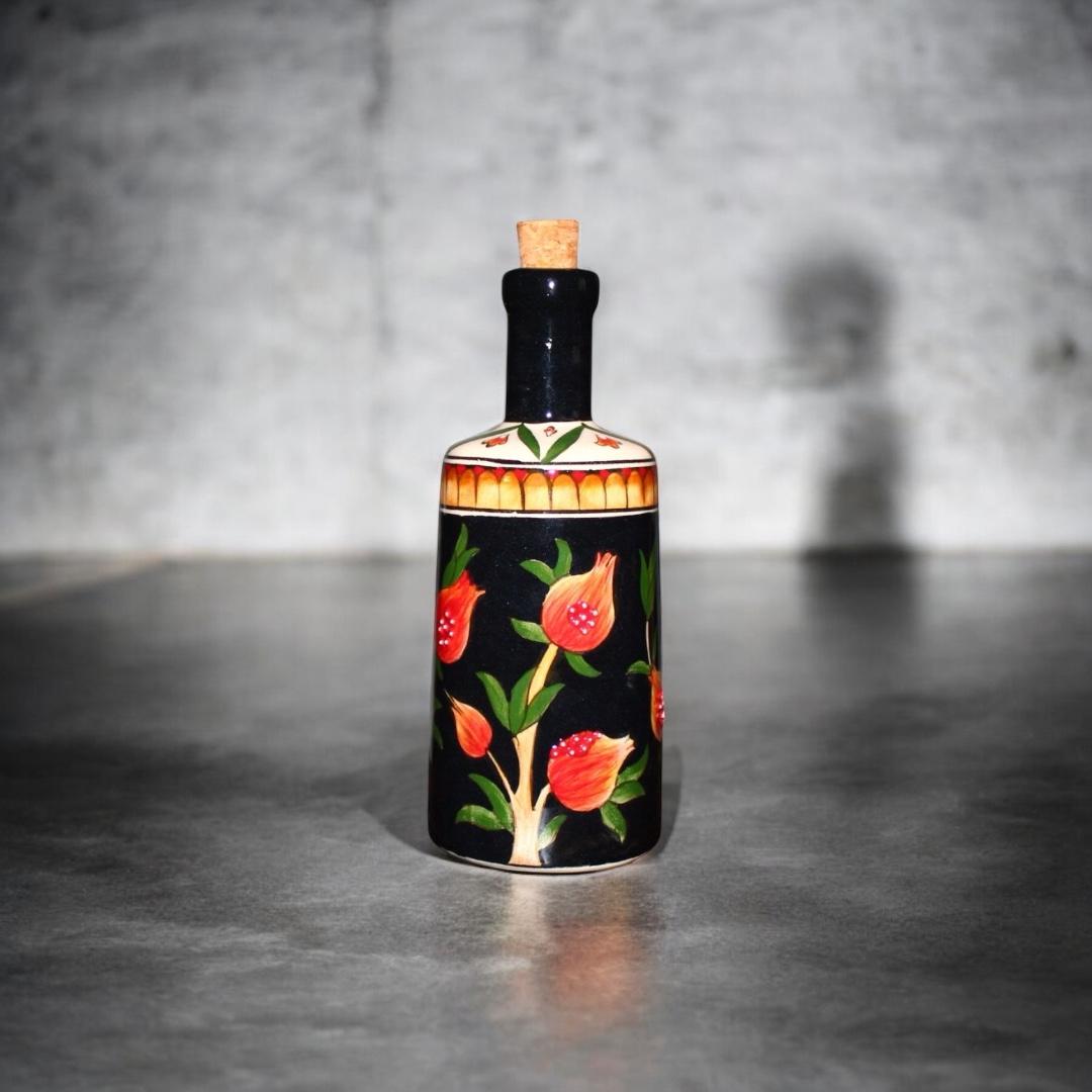 Seramik Çini Desenli Zeytinyağı Şişesi - Görsel 2