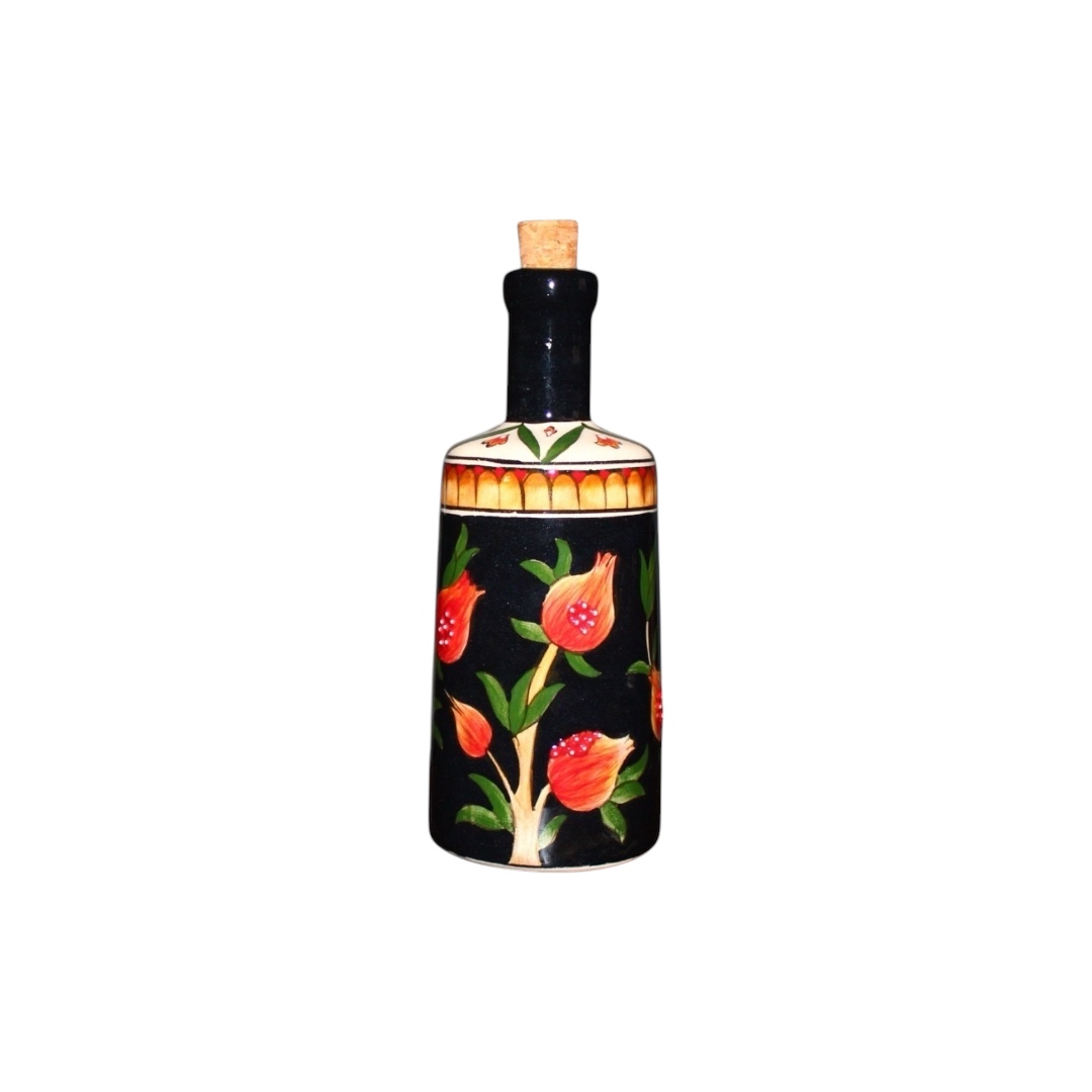 Seramik Çini Desenli Zeytinyağı Şişesi