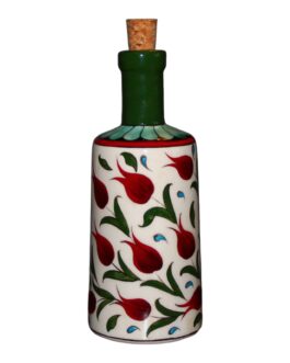 Seramik Çini Desenli Zeytinyağı Şişesi